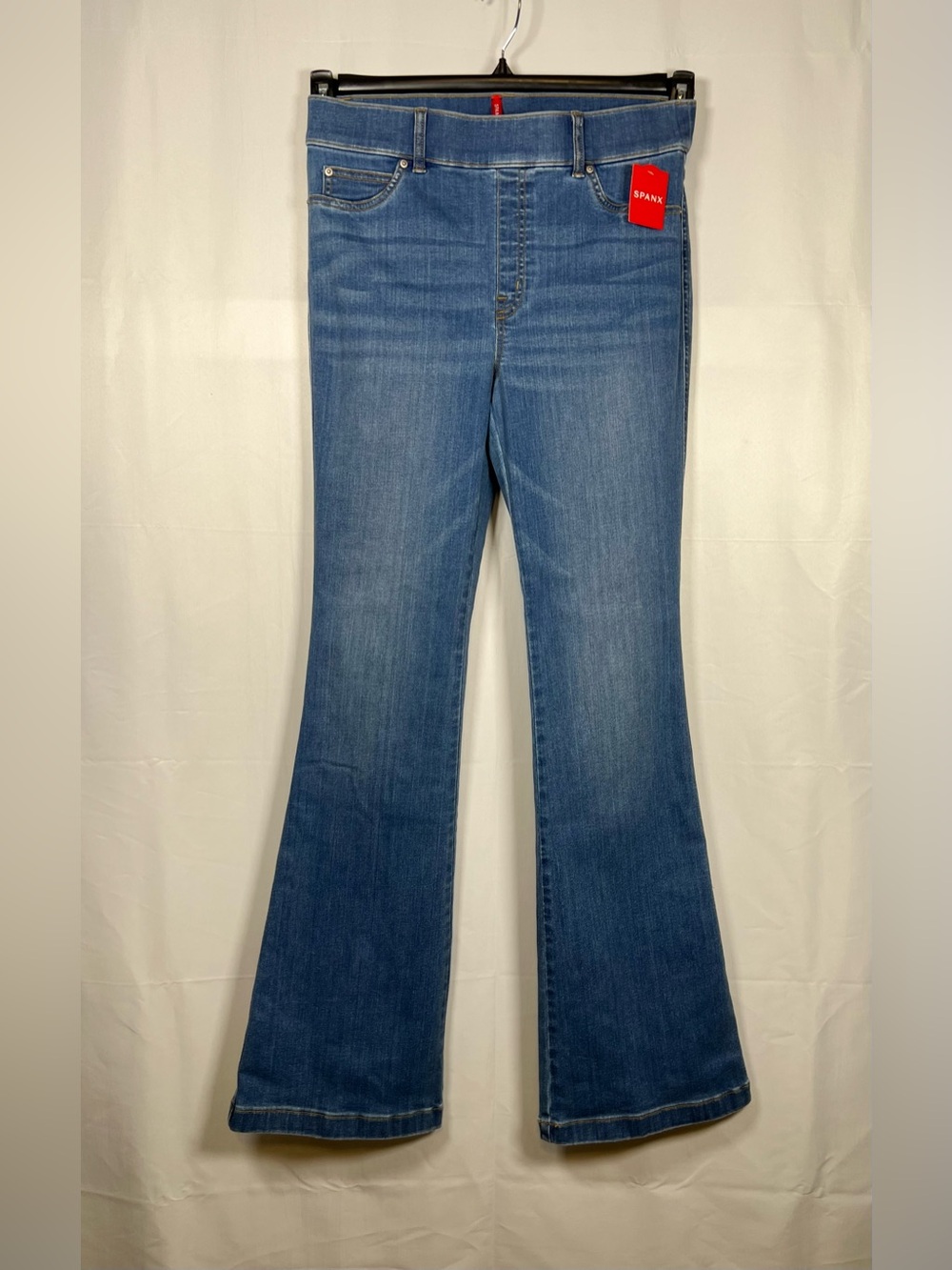 SPANX Flare Jeans Women's Large Vintage Indigo Blue High Rise Stretch Denim NWT